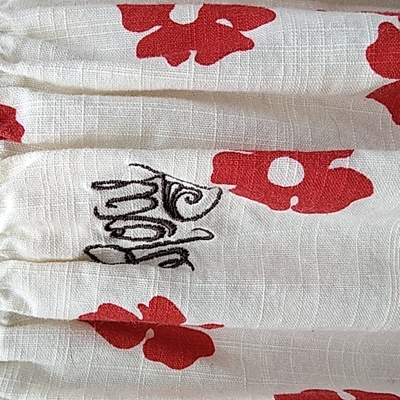 Roxy Sundress sz L adjustable straps,elastic top, Maxi, red/white with black - Picture 6 of 9